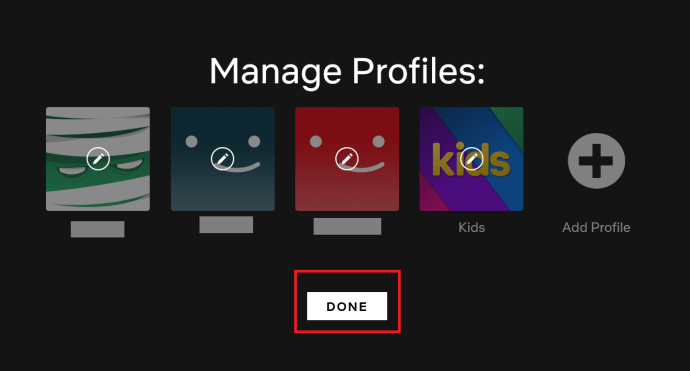 Страница на Netflix Manage Profile - 2