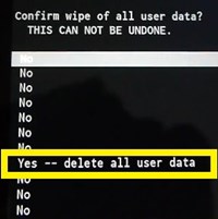 eliminare tutti i dati utente
