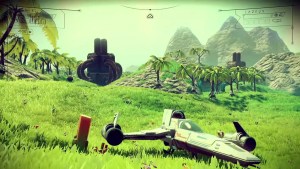 no-mans-sky-landed-spaceship-and-green-world