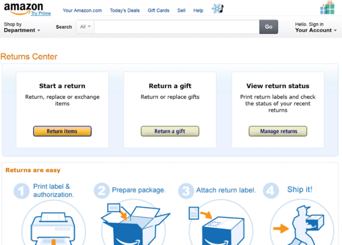 Уведомява ли ви Amazon за връщане на подарък