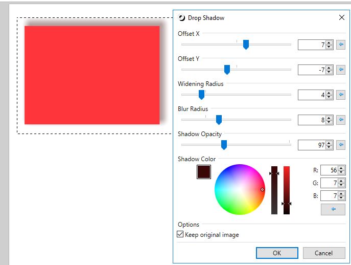 Come aggiungere un'ombra esterna in Paint.NET