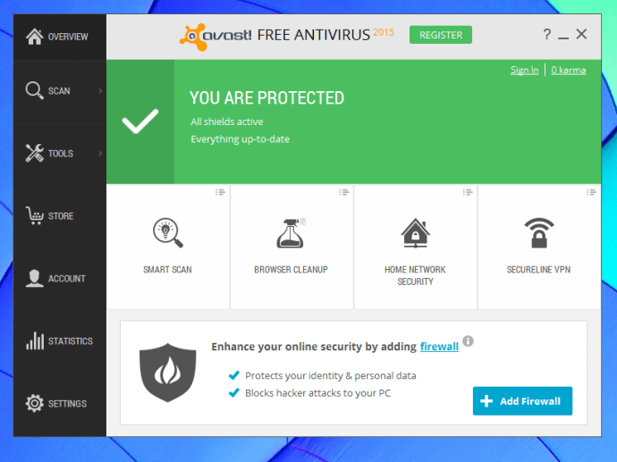 Ulasan Avast Free Antivirus 2015 - UI utama