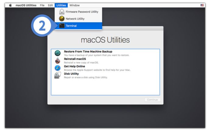 терминал за възстановяване на mac