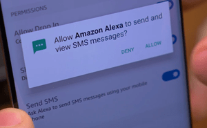 benarkan Amazon Alexa menghantar dan melihat mesej SMS
