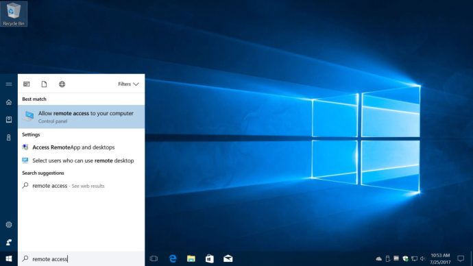 Windows 10 consente l'accesso remoto