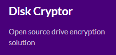 Начална страница на DiskCryptor