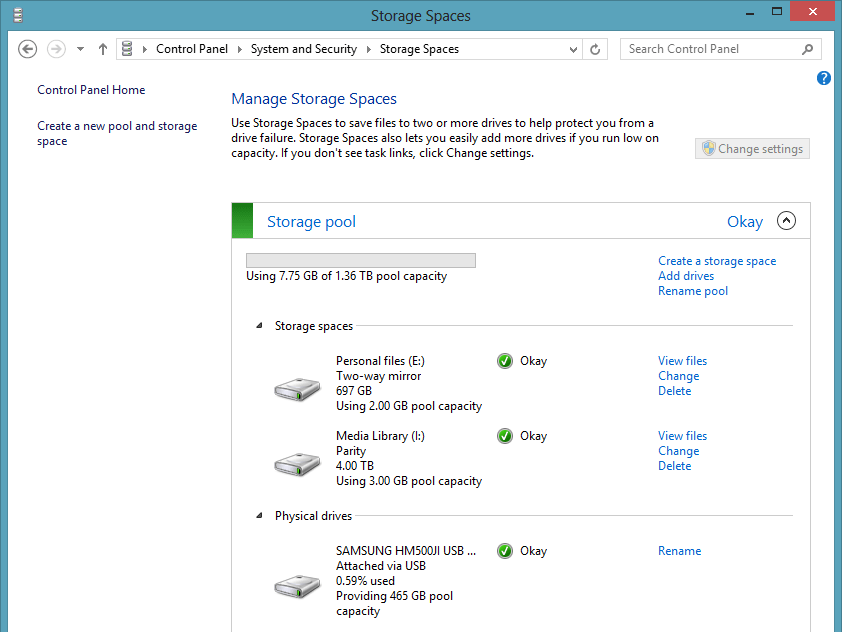 Пространства за съхранение на Windows 8: ръководство