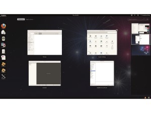 Desktop Fedora cenderung ke arah minimalis