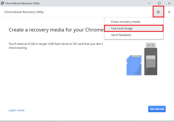 Tetapan Utiliti Pemulihan Chromebook