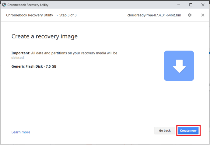 Tetapan Utiliti Pemulihan Chromebook 3